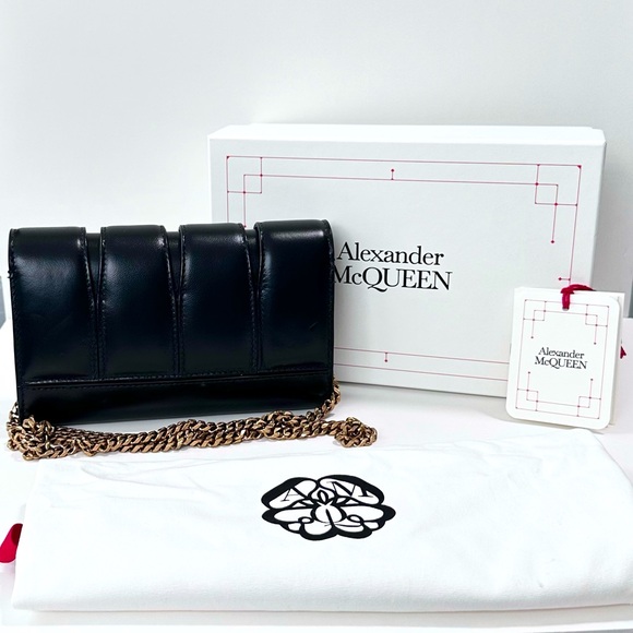 NWT Alexander McQueen The Slash Skull Jewel Clutch Bag - Black - Picture 3 of 12